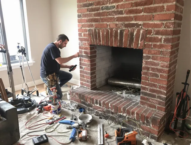 North Castle Chimney Sweep specialist finalizing chimney liner service in North Castle, NY