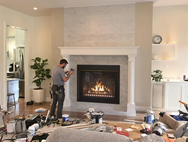 Newly installed fireplace by North Castle Chimney Sweep in North Castle, NY